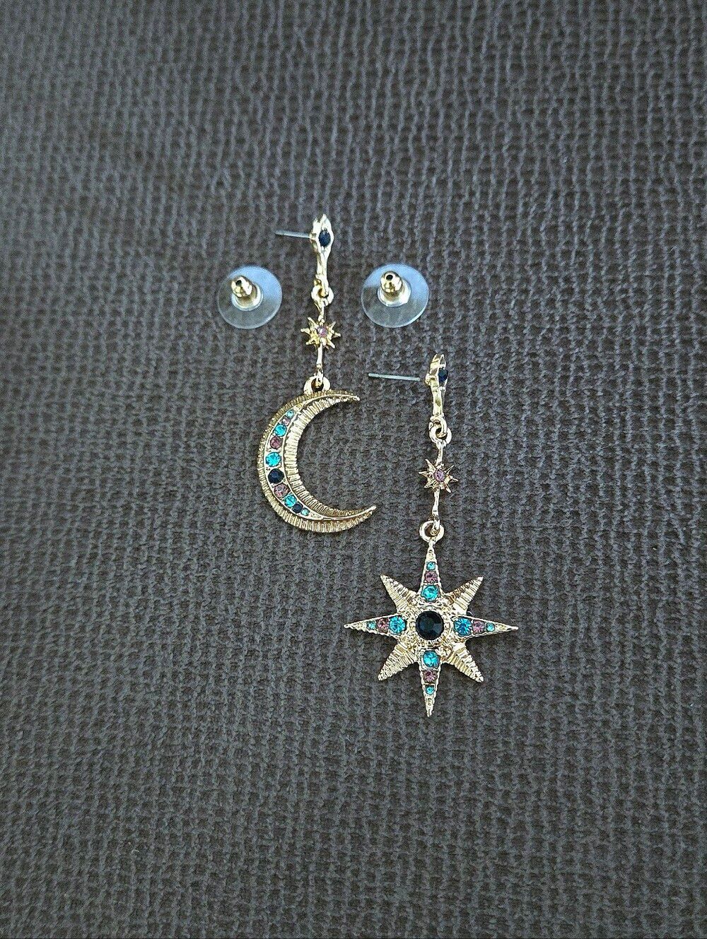 Arm💪 Candy🍭 by Eye👁️ Candy🍬 Los Angeles Moon🌙 and Star⭐ Dangle Earrings - Picture 2 of 15